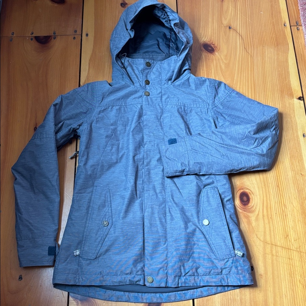 BURTON Women's S Denim Blue Jet Set Jacket Apron Venting DryRide Tech Thermolite